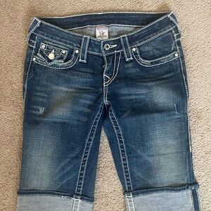 True Religion Dark Blue Cropped Jeans